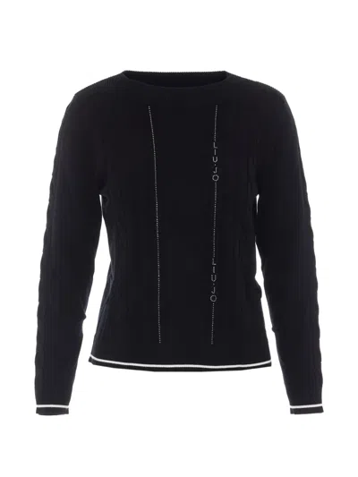 Liu •jo Liu Jo Sweater Woman Color Black In Animal Print