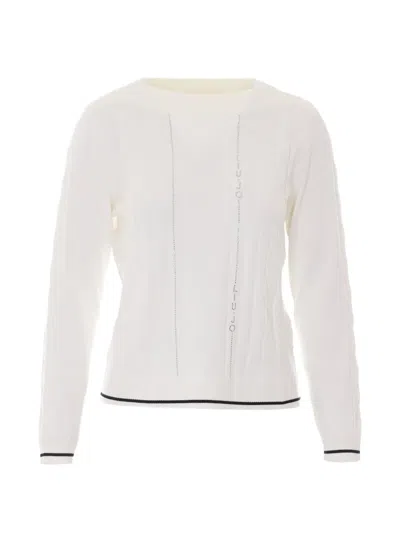 Liu •jo Liu Jo Sweater Woman Color White In Animal Print