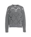 Liu •jo Liu Jo Gray Sweater With Perforated Pattern In Gray