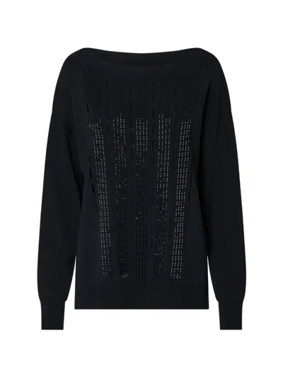 Liu •jo Sweater With Embroidered Cut-outs In Black