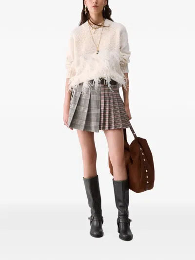 Liu •jo Sweater With Feathers And Sequins In Neutral