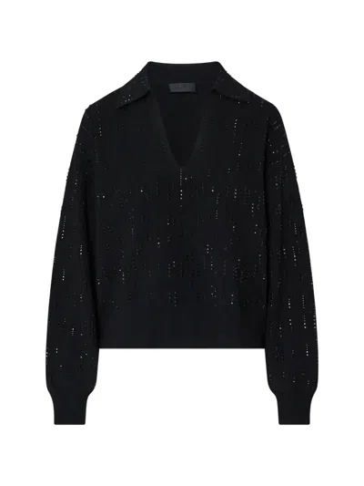 Liu •jo Sweater With Jewel Embroidery In Black