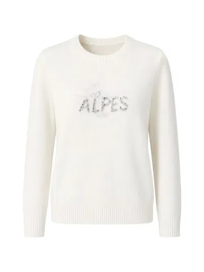 Liu •jo Sweater With Jewel-embroidery In Neutrals
