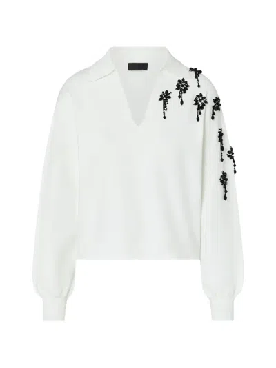 Liu •jo Sweater With Jewel-embroidery In White