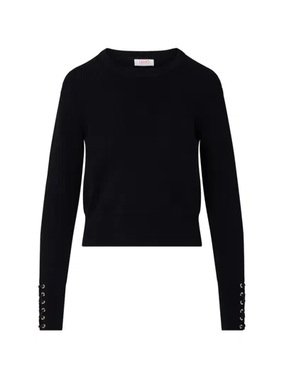 Liu •jo Sweater With Laces In Blue