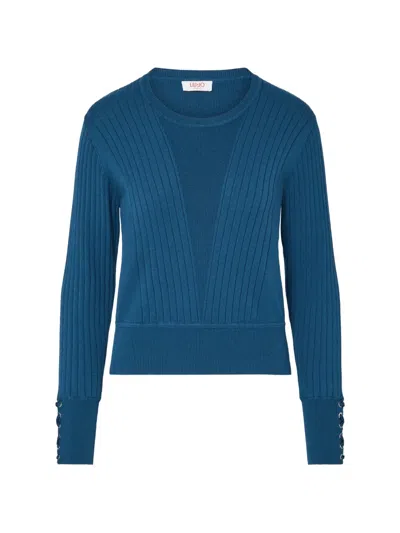 Liu •jo Sweater With Laces In Blue