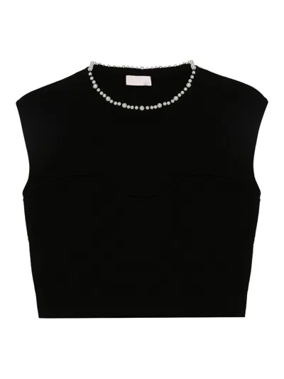 Liu •jo Sweater With Pearls In Negro