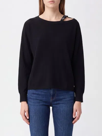 Liu •jo Liu Jo Sweater Woman Color Black In Animal Print