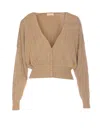 Liu •jo Knitwear Cardigan Cropped Length Long Sleeves In Beige