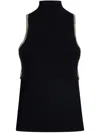 Liu •jo Liu Jo High-neck Sleeveless Sweater With Embellished Armholes In Black