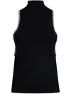 Liu •jo Liu Jo High-neck Sleeveless Sweater With Embellished Armholes In Black