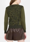 Liu •jo Leopard-print Zip-up Sweater In Black