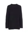 Liu •jo Oversized Round Neck Sweater With Cut Out In Black