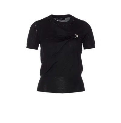 Liu •jo Short Sleeves Sweater In Black