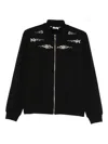 Liu •jo High Collar Black Sweatshirt With Pearl Embellishments In Black