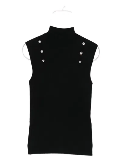 Liu •jo High-neck Crystal-embellished Top In Black