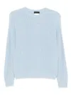 Liu •jo Liu Jo Textured Knit Sweater With Crew Neck In Blue