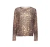 Liu •jo Leopard-print Metallic Sweater In Brown