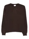 Liu •jo Glitter-detail Crew-neck Sweater In Brown