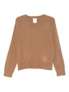 Liu •jo Heart-motif Sweater In Brown