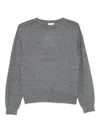 Liu •jo Sequined Crewneck Knitwear Metallic Detail In Gray