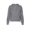 Liu •jo Sequined Crewneck Knitwear Metallic Detail In Gray