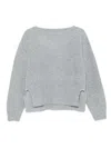 Liu •jo Wool-cashmere Blend Gray Sweater With Relaxed Fit In Gray