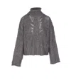 Liu •jo Turtleneck With Jewel Stones In Gray