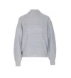 Liu •jo Ribbed Knit Sweater With Pearl Button Detail In Gray