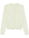 Liu •jo Cardigan In Light Green With Lettering Motif Con Strass In Green