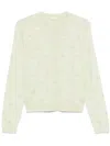 Liu •jo Cardigan In Light Green With Lettering Motif Con Strass In Green