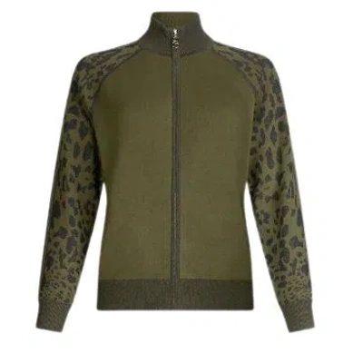 Liu •jo Zip-front Cardigan In Green