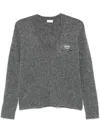 Liu •jo Logo-embroidered Sweater In Grey