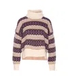 Liu •jo Turtleneck Knitwear Patterned Design In Multi