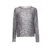 Liu •jo All-over Leopard Print Gray Sweater In Multi