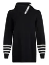Liu •jo Roll-neck Striped-cuff Top In Black