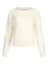 Liu •jo Oversized Cable-knit Sweater With Jewel Embellishments In Multi