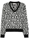 Liu •jo Logo-jacquard Sweater In Multicolor