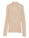 Liu •jo Ribbed High-neck Top In Neutral