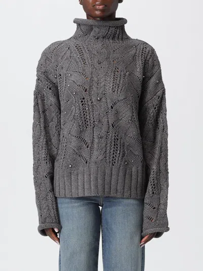 Liu •jo Sweatshirt Liu Jo Woman Color Grey In Gold