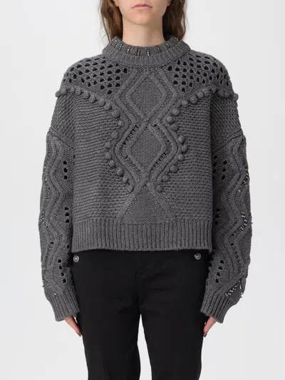 LIU •JO SWEATER LIU JO WOMAN COLOR GREY,H52670020