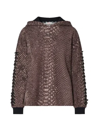 Liu •jo Sweatshirt With Animal Print In Brown