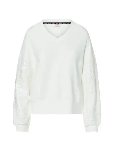Liu •jo Sweatshirt With Sequins In White