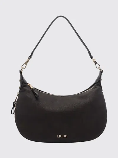 Liu •jo Liu Jo Synthetic Leather Hobo Bag With Monogram And Removable Strap In Brown