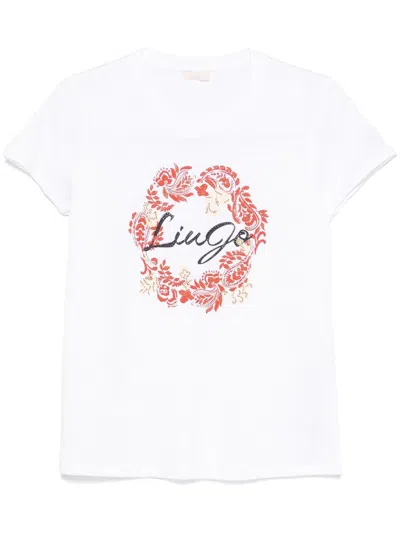 Liu •jo T-shirt Bianca Con Stampa Grafica In White