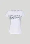Liu •jo T-shirt Bianca  Live' ,'love & Sparkle In As Shown In The Picture