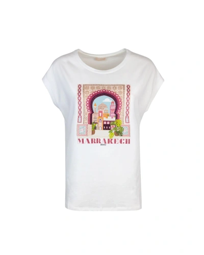 Liu •jo T-shirt Bianca Marrakech In N9283bco Marrakech