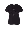Liu •jo Crewneck Graphic Sequin Embellished T-shirt In Black