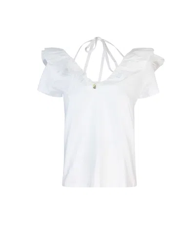 Liu •jo T-shirt Con Rouches Bianca
