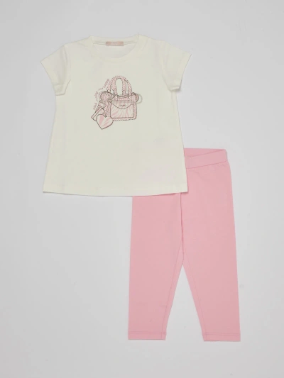 Liu •jo Kids' T-shirt+leggings Suit In Bianco